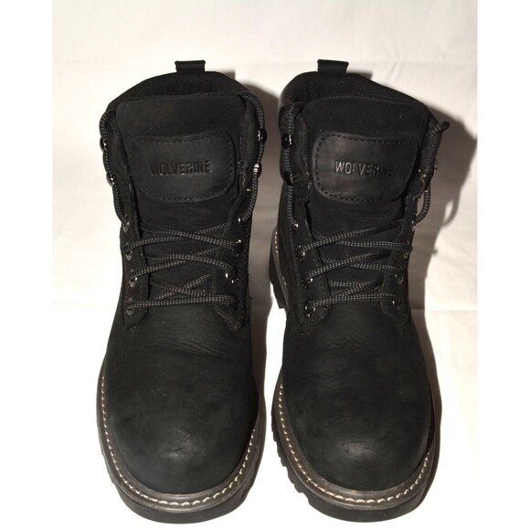 Wolverine Steel Toe Waterproof Work Boots Black Leather Men’s 9.5 W ASTM F2413-1 - Picture 6 of 11